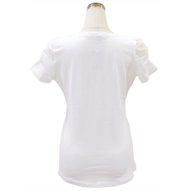 レース地デコレーションTシャツ（ホワイト）Type5