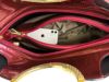 ローズチャーム付きパテントレザー（本革）トートバッグ（ボルドー）