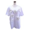 サテン花モチーフBIGＴシャツ（ホワイト）