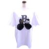 パール使いRリボンBIGＴシャツ（ホワイト）