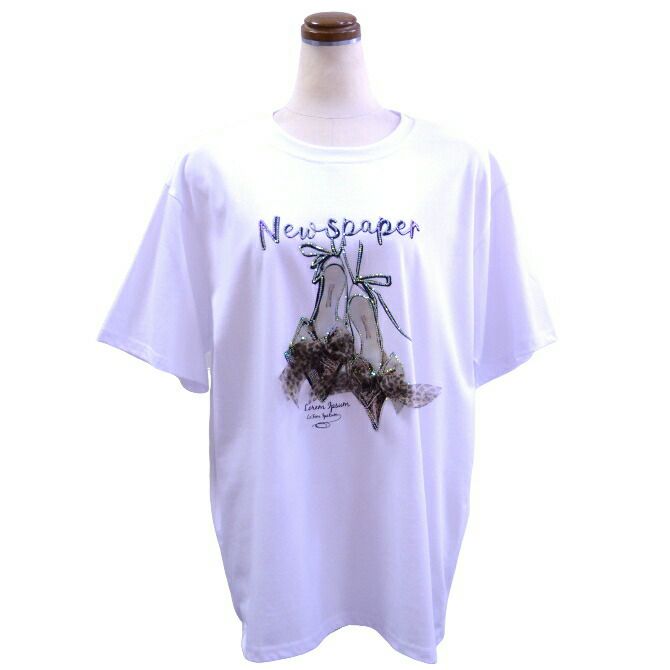 ミュールプリントリボンＴシャツ（ホワイト）